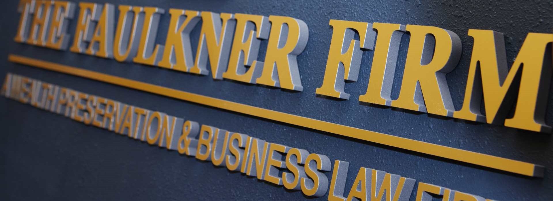 The Faulkner Firm sign